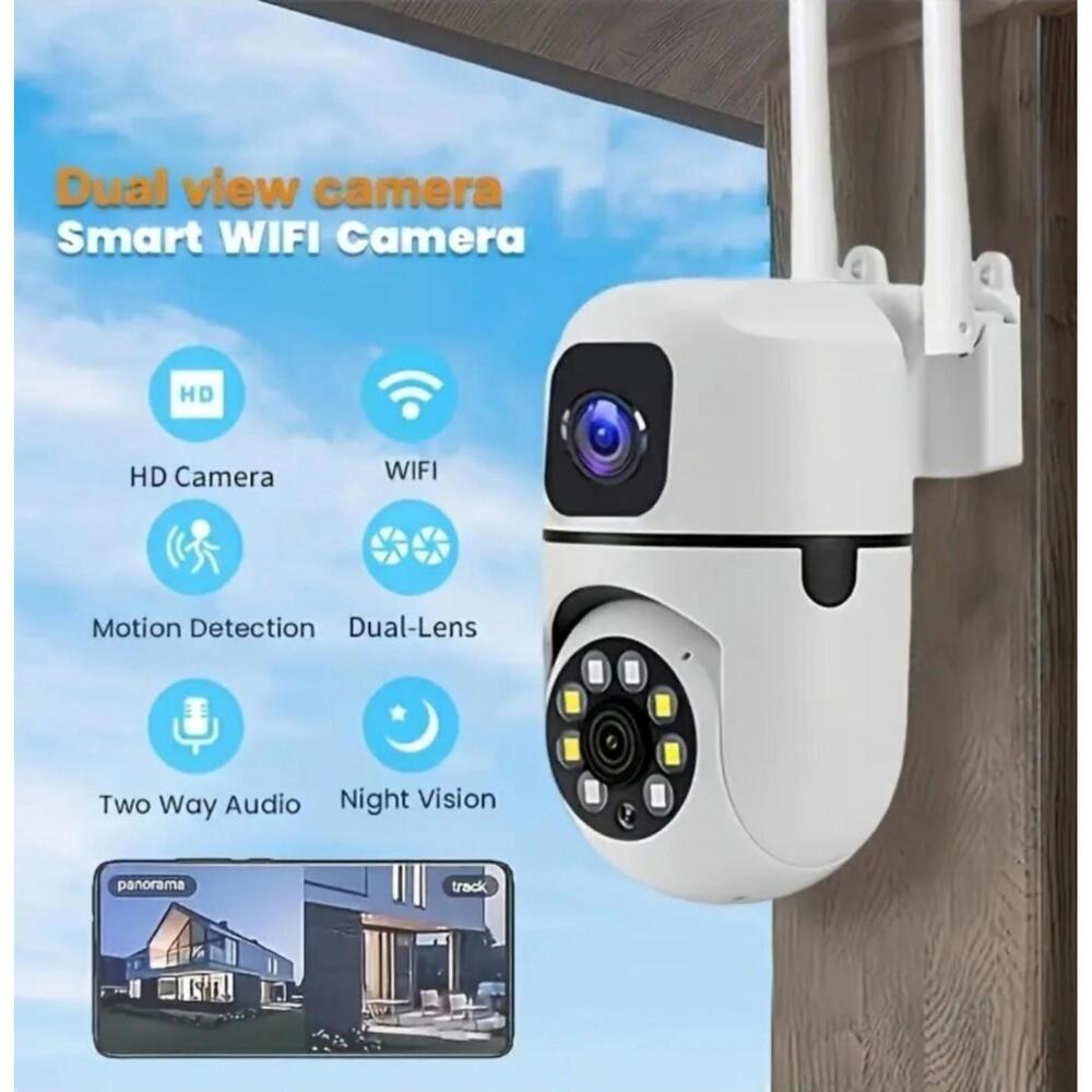4 pack Dual-lens WiFi Security Cameras. outdoor/indoor. (4 Cameras setup)